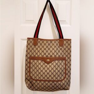 GUCCI ACCESSORY SHERRY COLLECTION TOTE BAG PVC HANDBAG VINTAGE AUTHENTIC